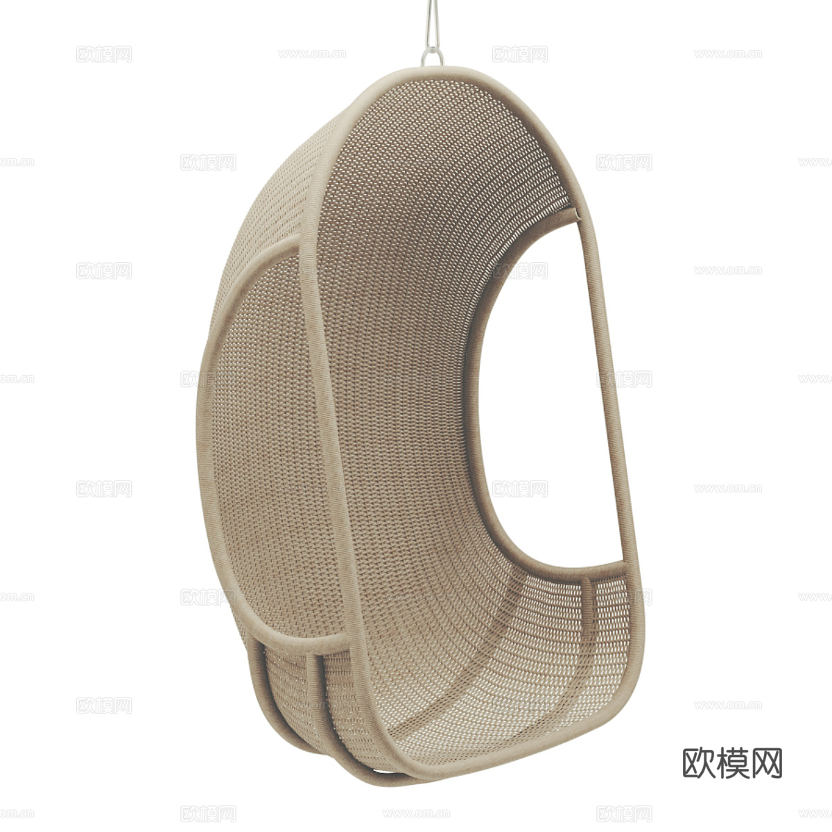 新中式侘寂藤编吊椅3d模型