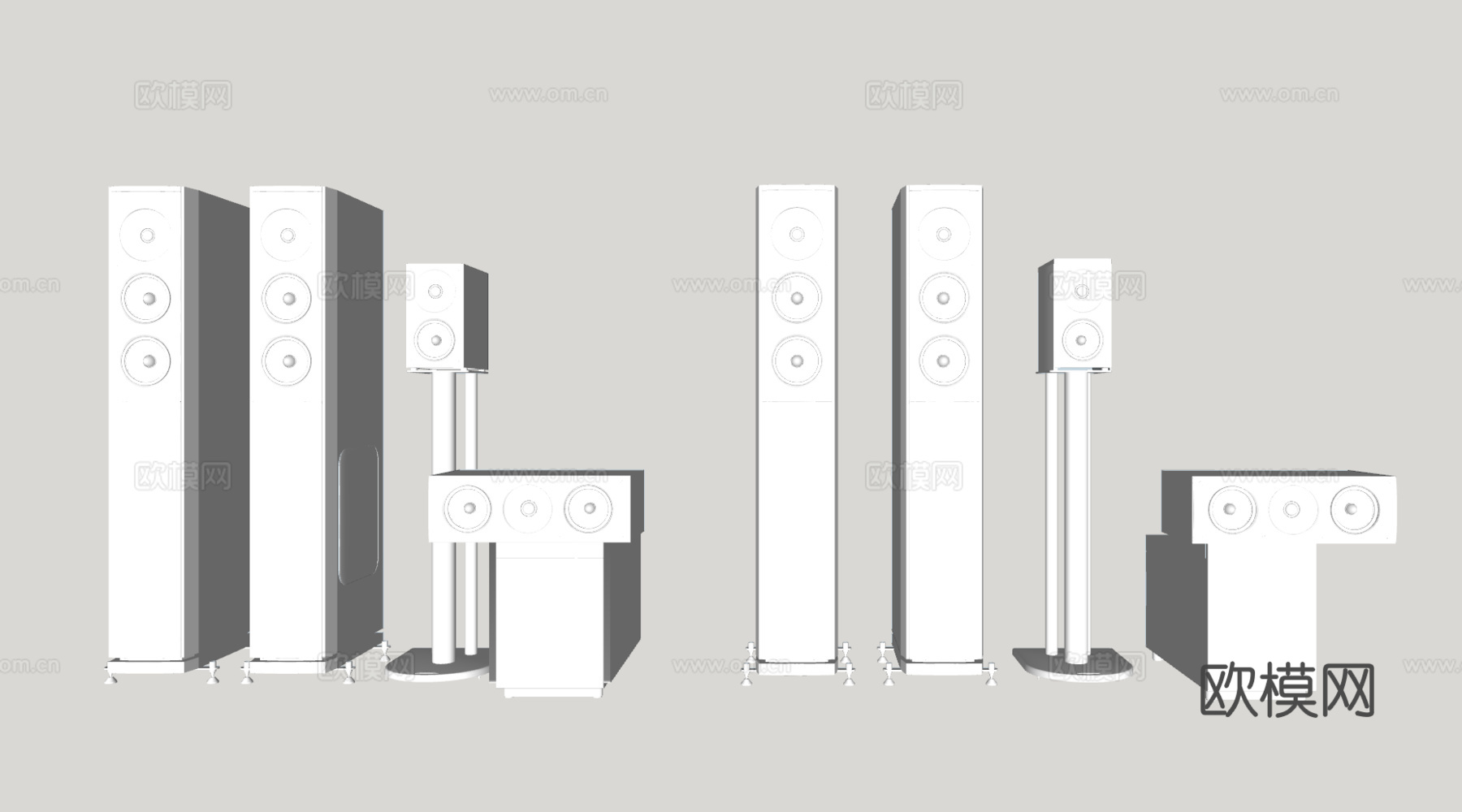 现代音响设备su模型下载