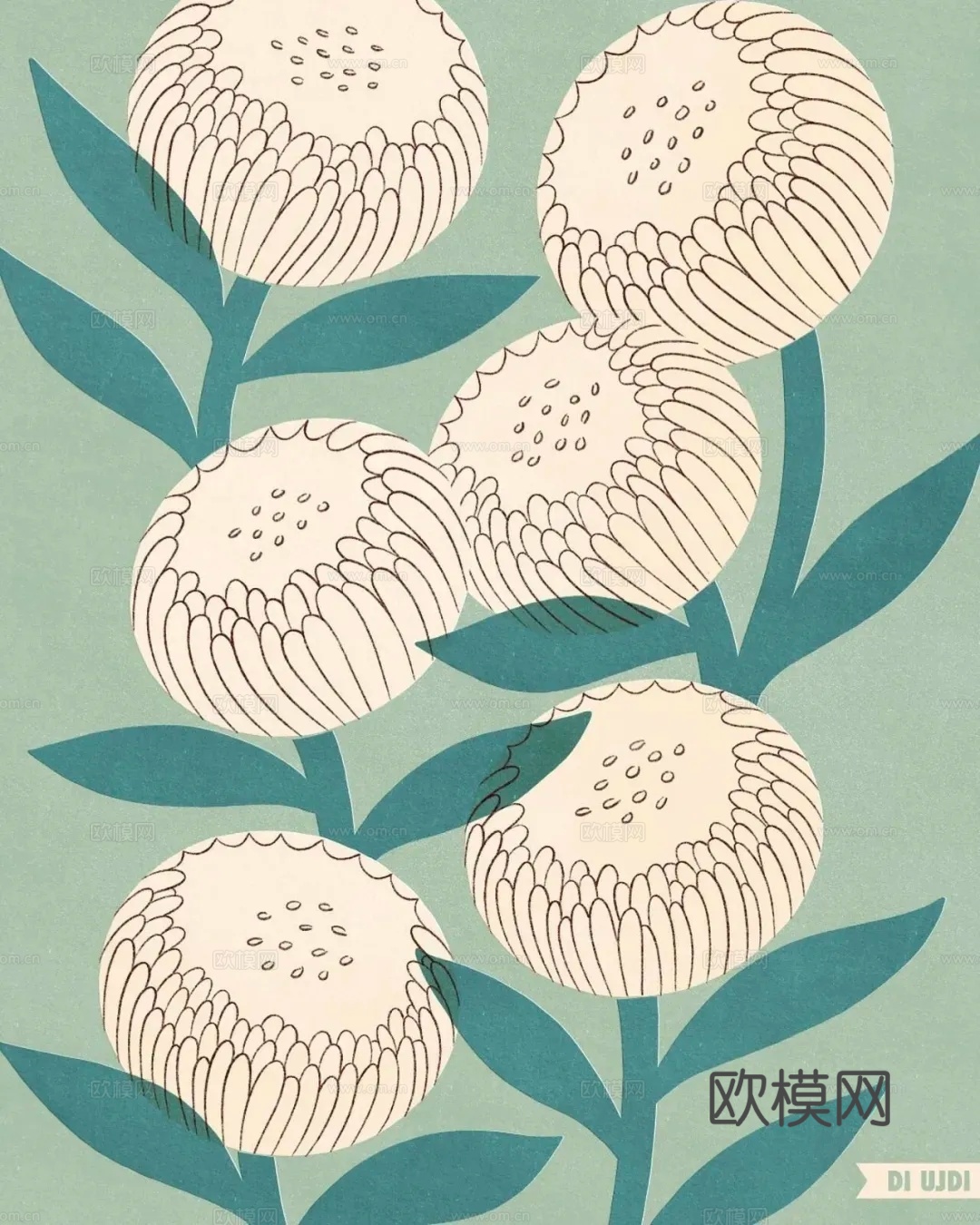 花卉装饰画 抽象画下载（渲染图5）