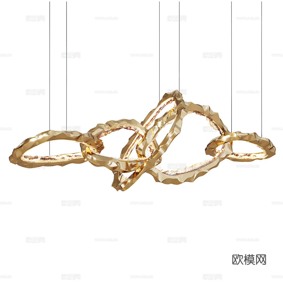 现代轻奢金属工艺吊灯3d模型