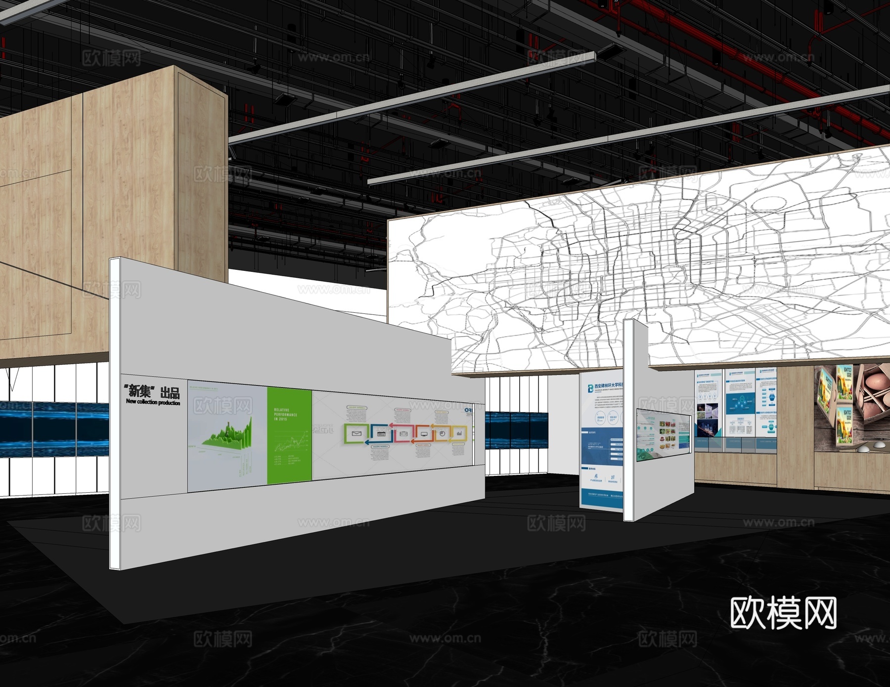 现代农业展厅  科技展厅su模型