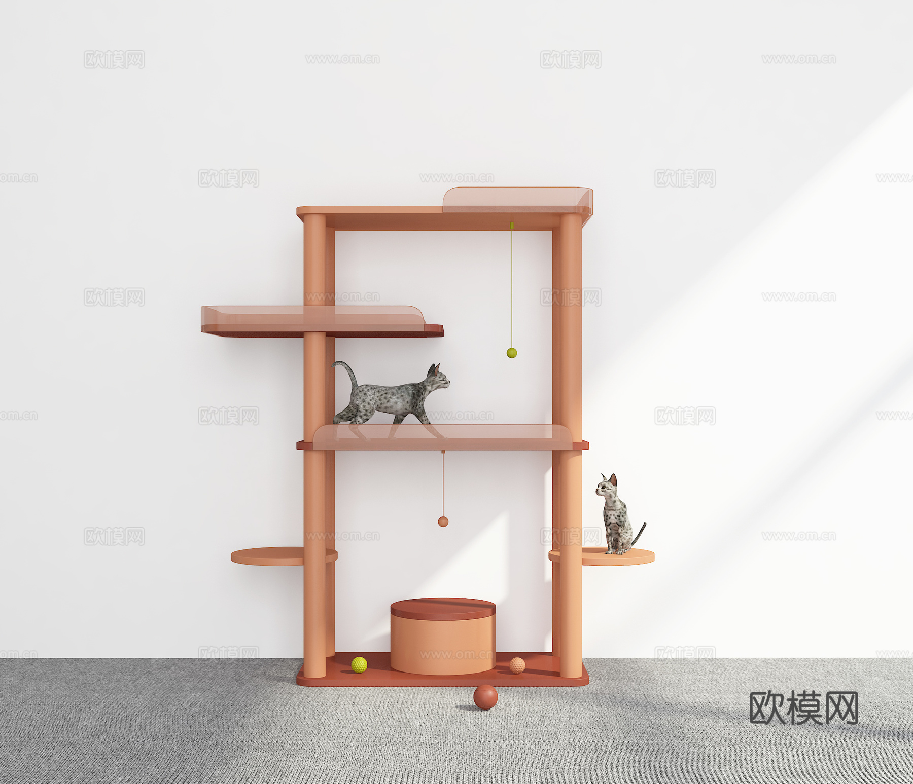 现代猫爬架3d模型