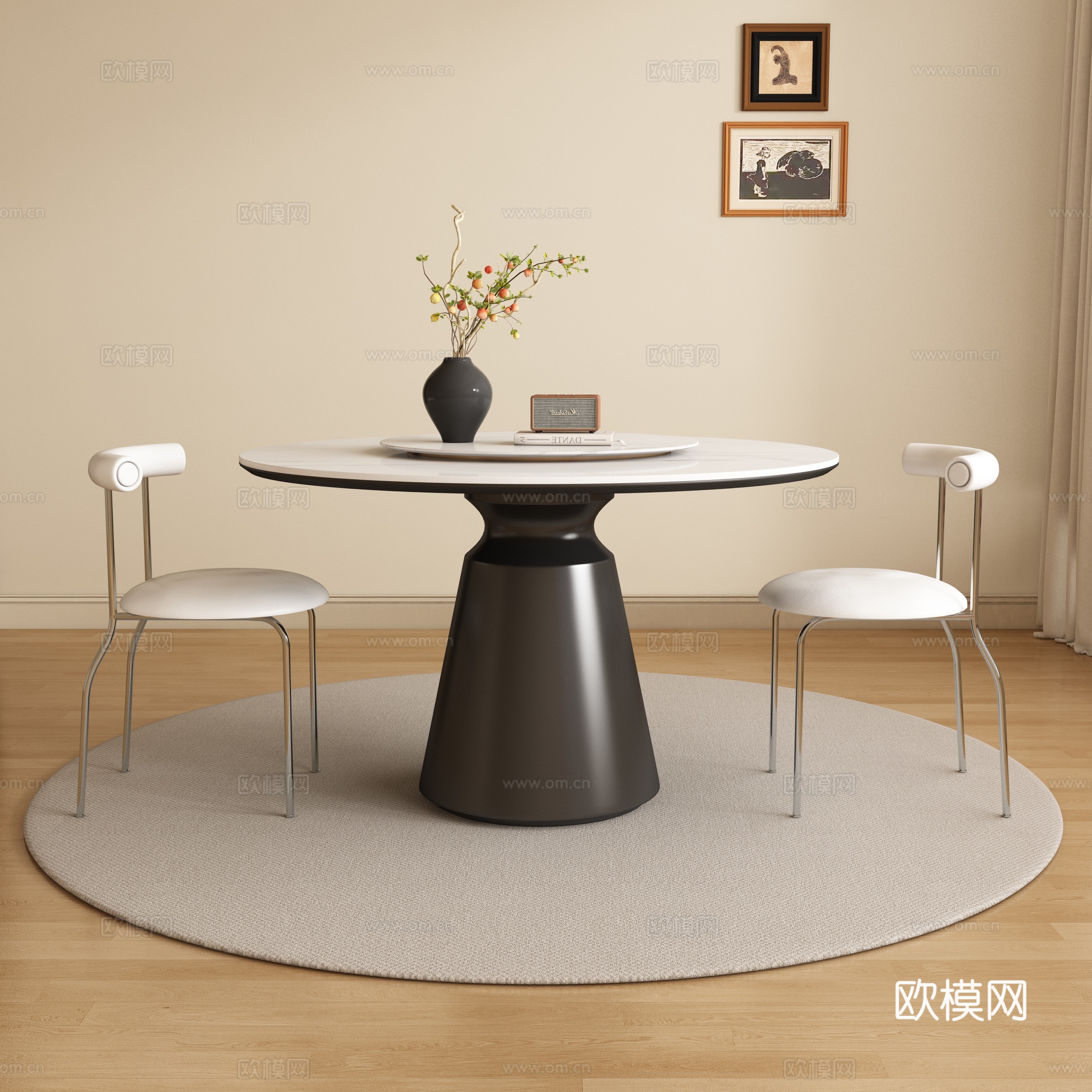 现代餐桌椅组合su模型