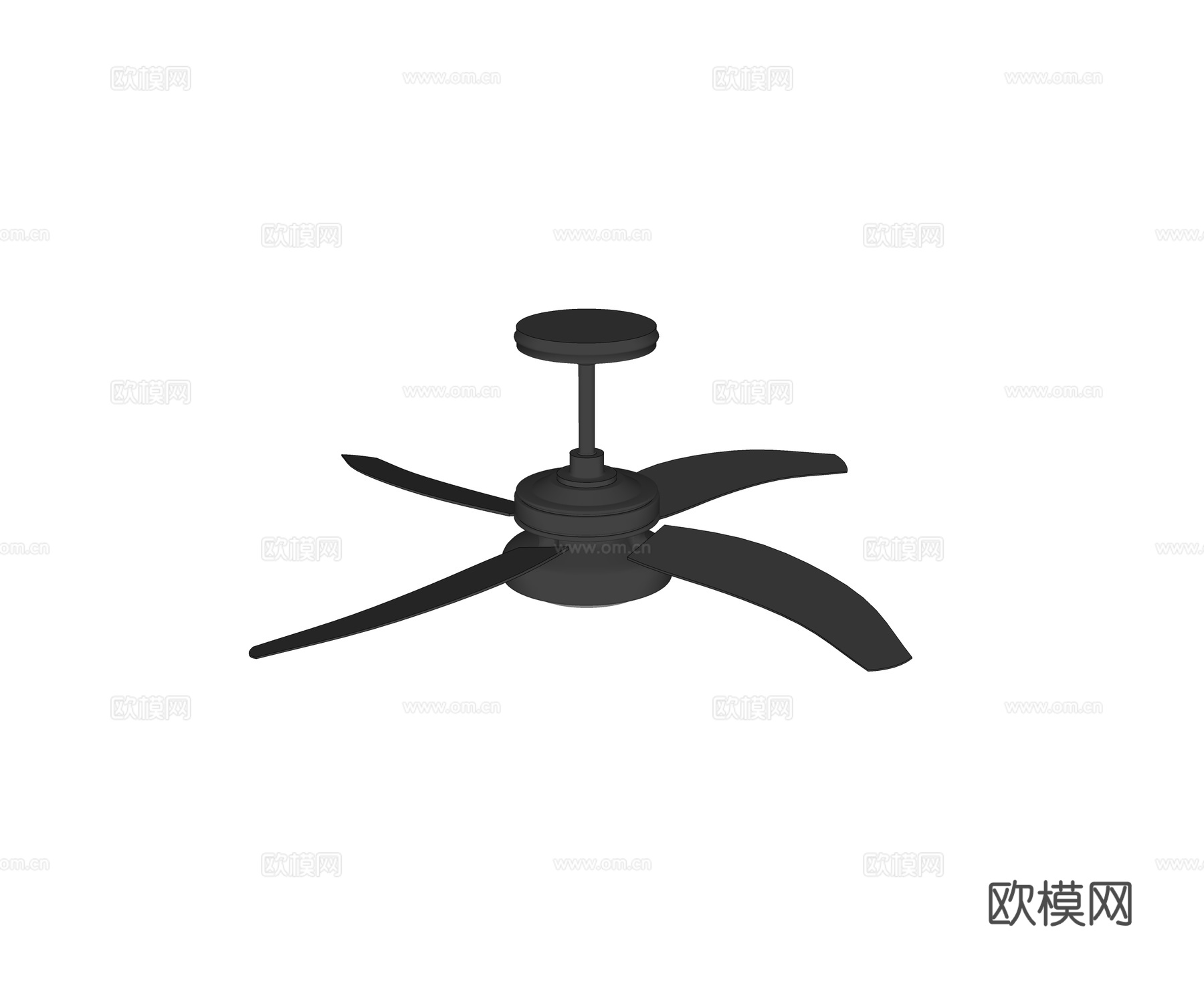 现代电扇 老式复古吊扇su模型