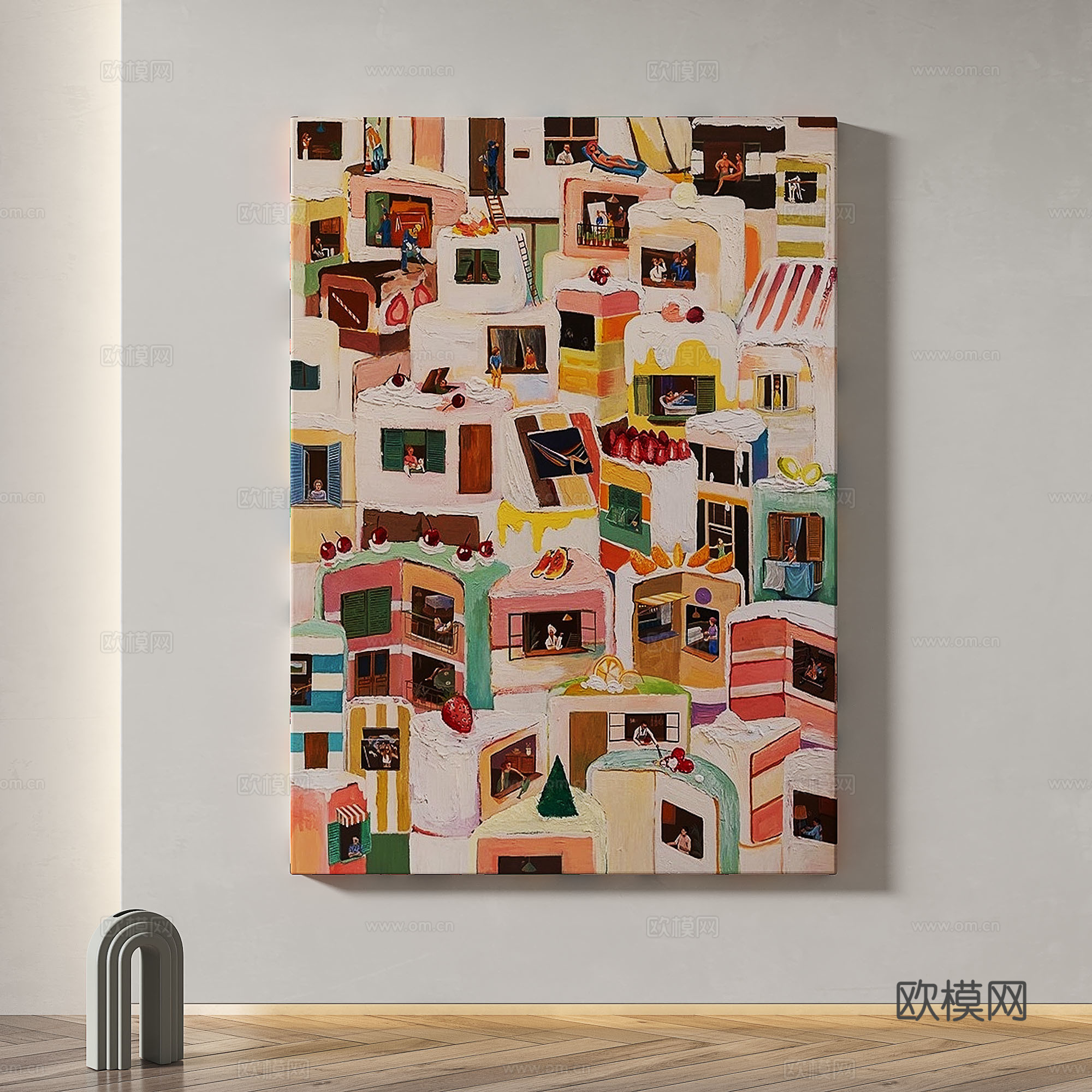 现代，简约，抽象，轻奢，侘寂，肌理，装饰画3d模型