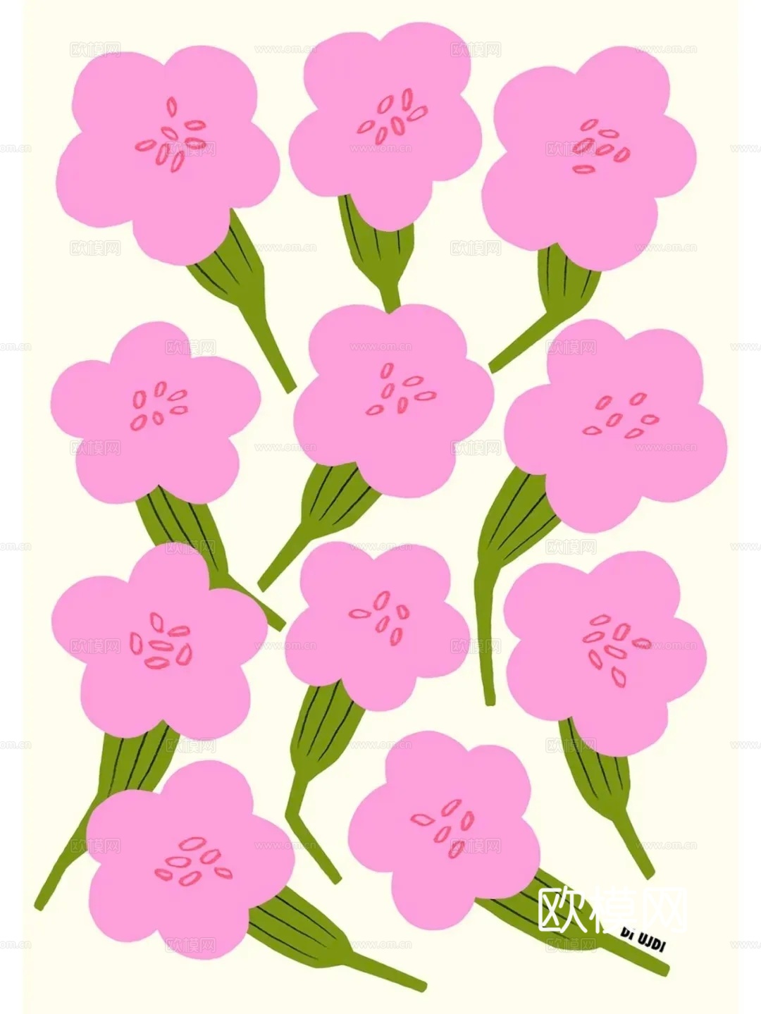 花卉装饰画 抽象画下载（渲染图6）