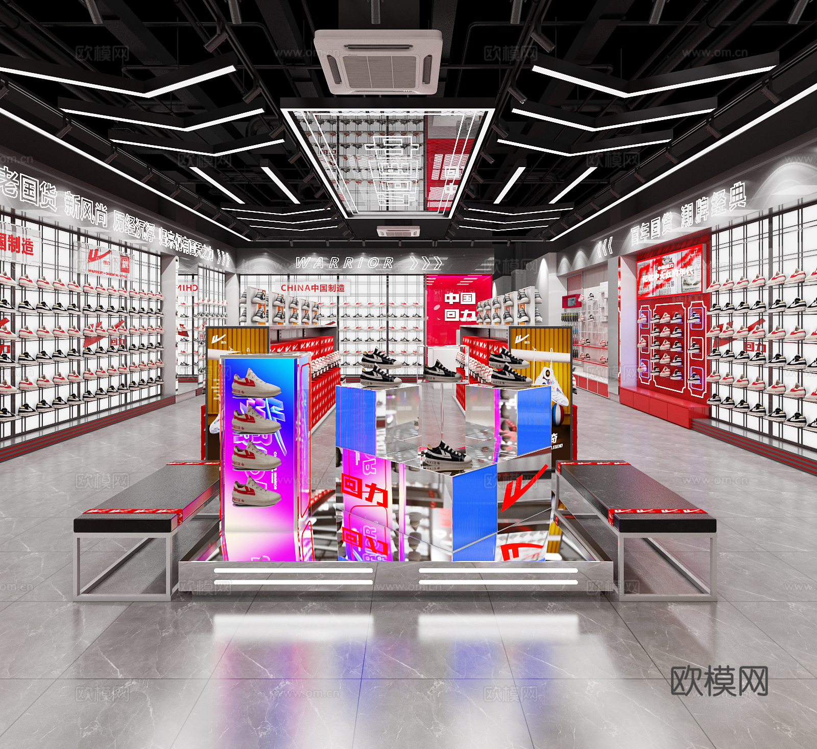 鞋店 店铺设计 鞋服店 店铺门头设计 招牌设计 创意门头设计3d模型