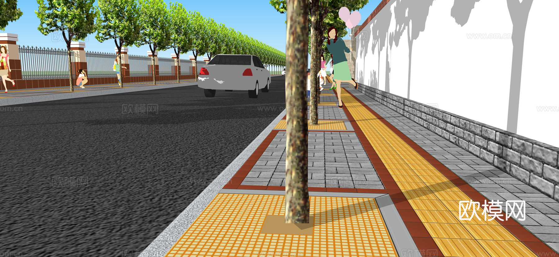现代马路su模型下载