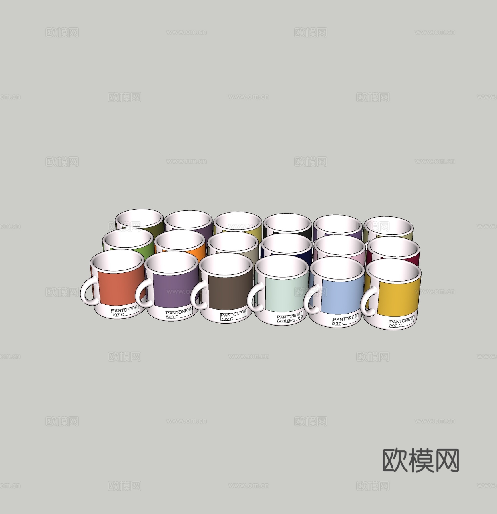 现代杯子免费su模型下载