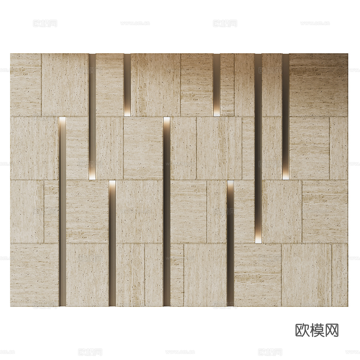 现代意式轻奢石材墙饰3d模型