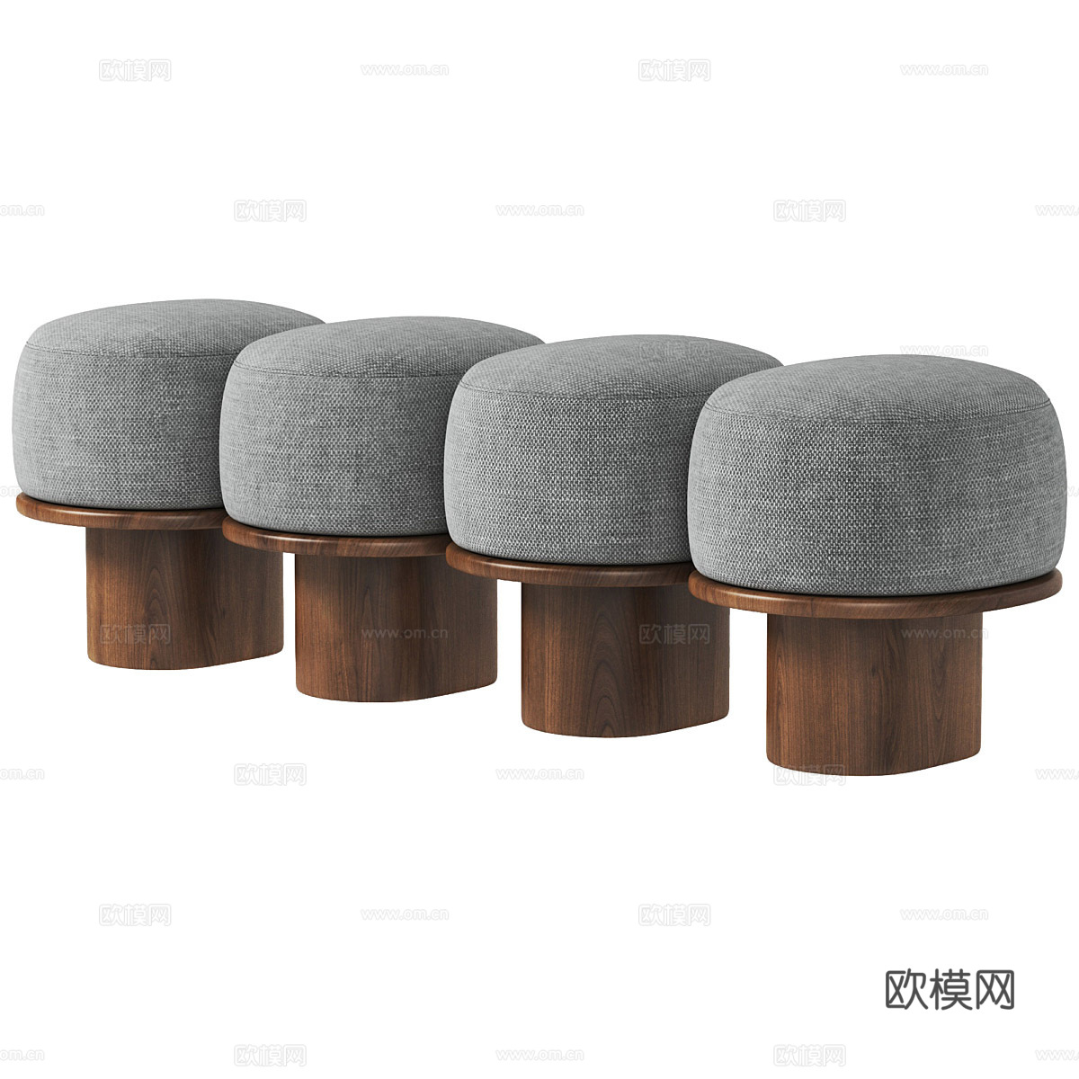 新中式轻奢布艺长凳 条凳3d模型