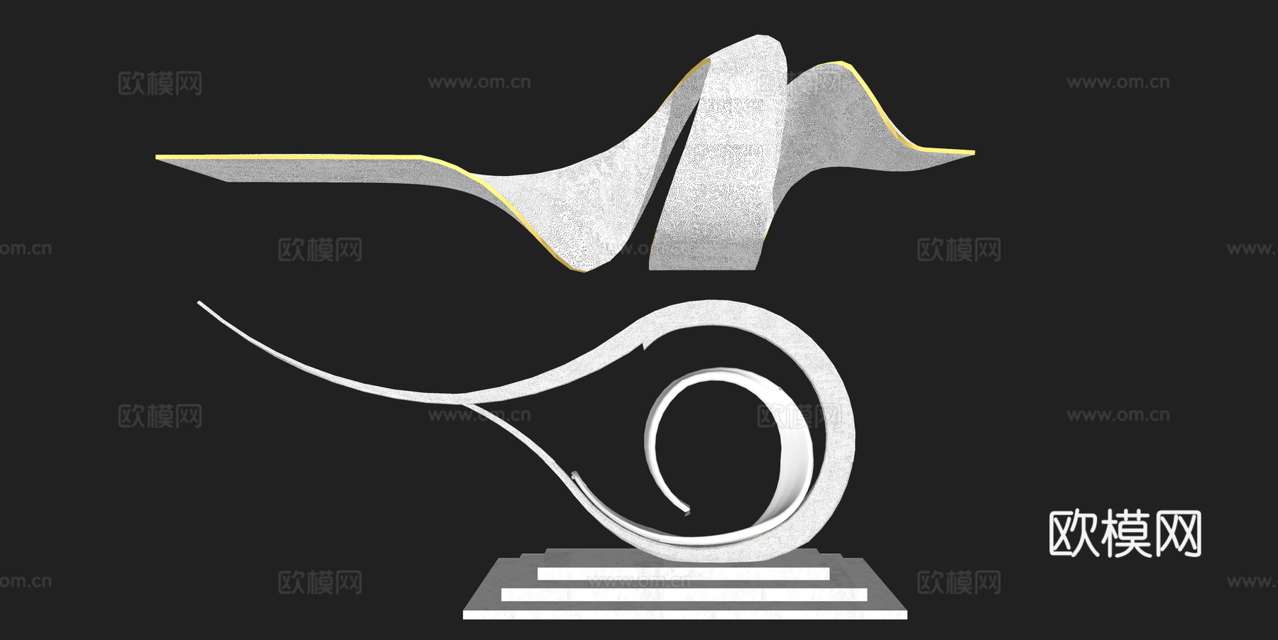 现代抽象雕塑景观小品su模型下载