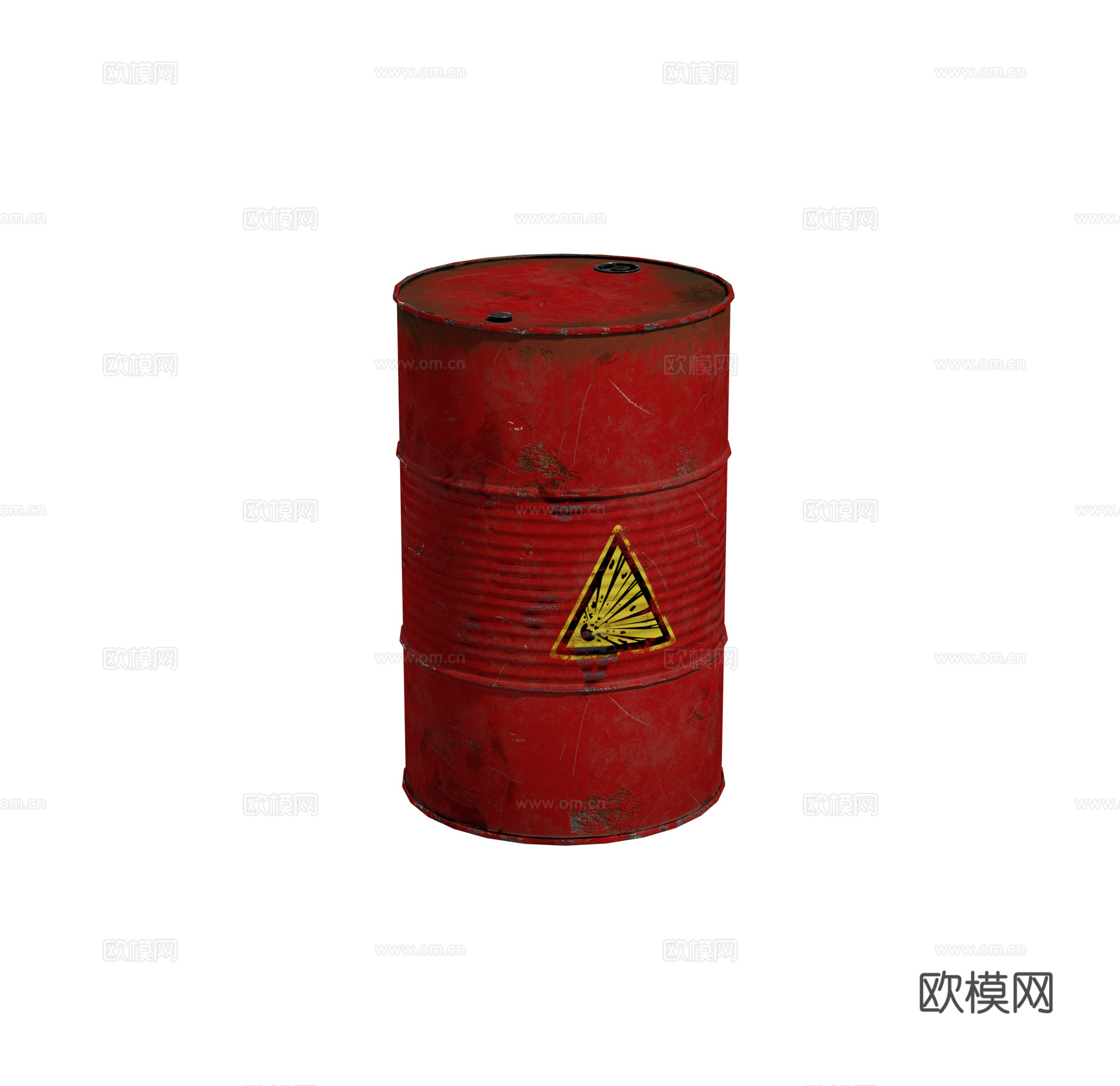 现代金属桶 易燃易爆金属桶 柴油机油桶su模型