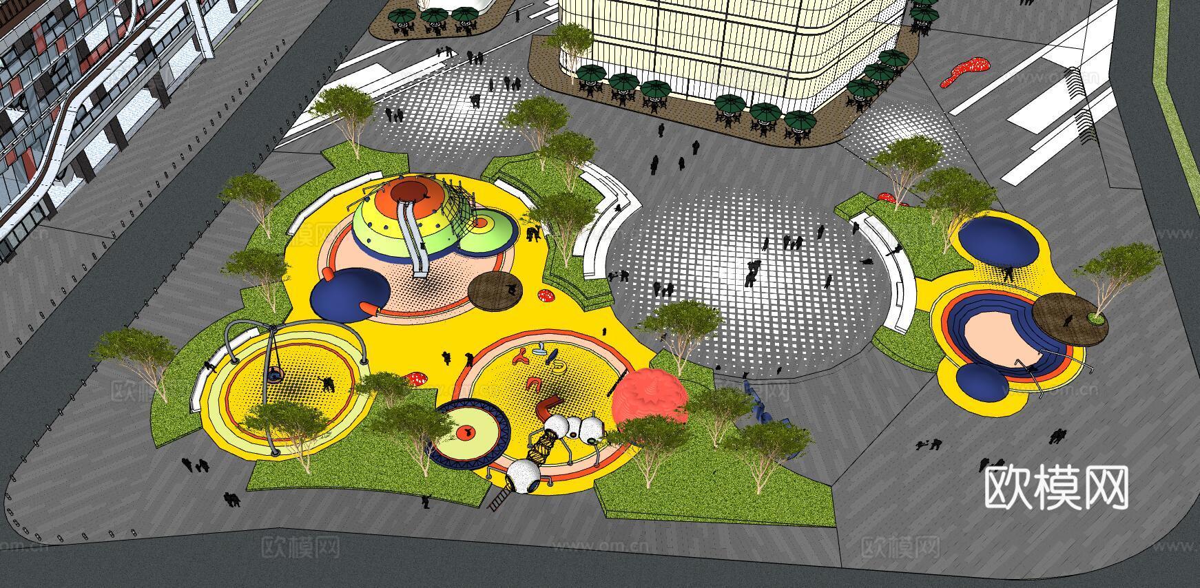 现代儿童游乐场su模型下载下载（渲染图4）