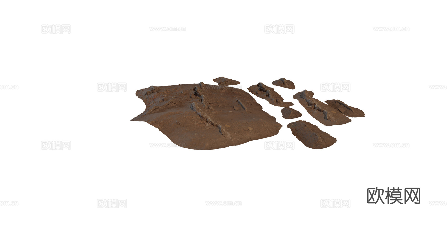 现代鹅卵石 砂石 石子 海边沙滩 砖头 石头 海岸岩石组合3d模型
