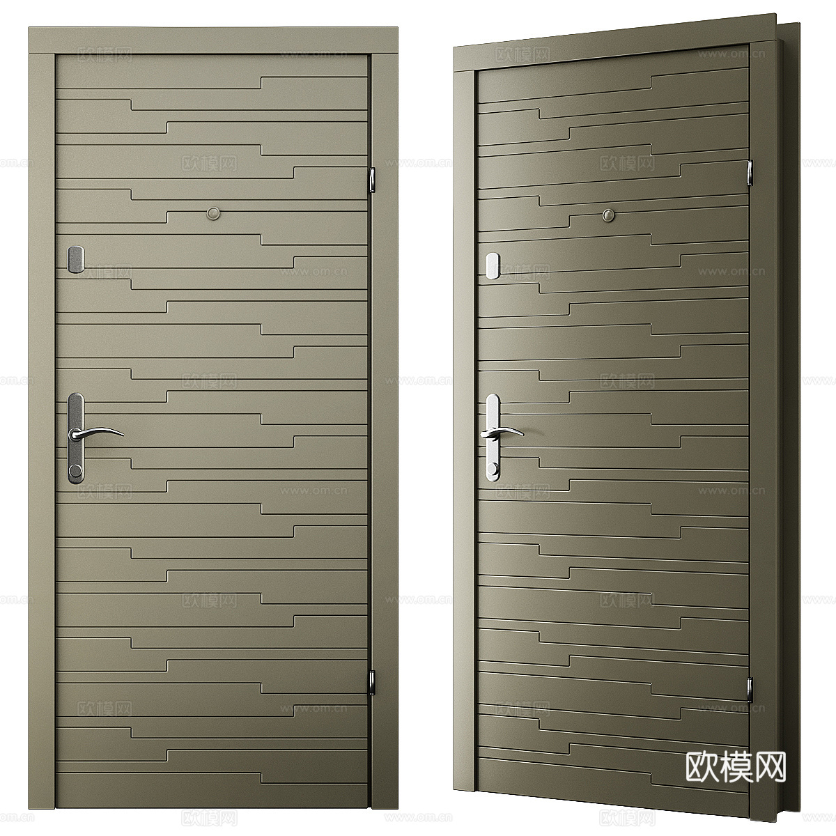 现代意式入户门 防盗门3d模型