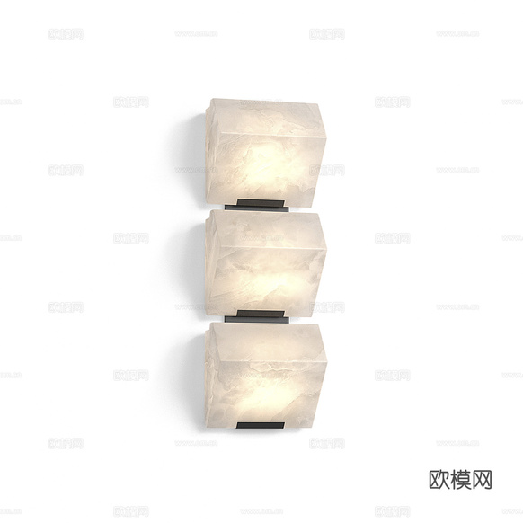 現(xiàn)代透光石壁燈3d模型下載(渲染圖2)