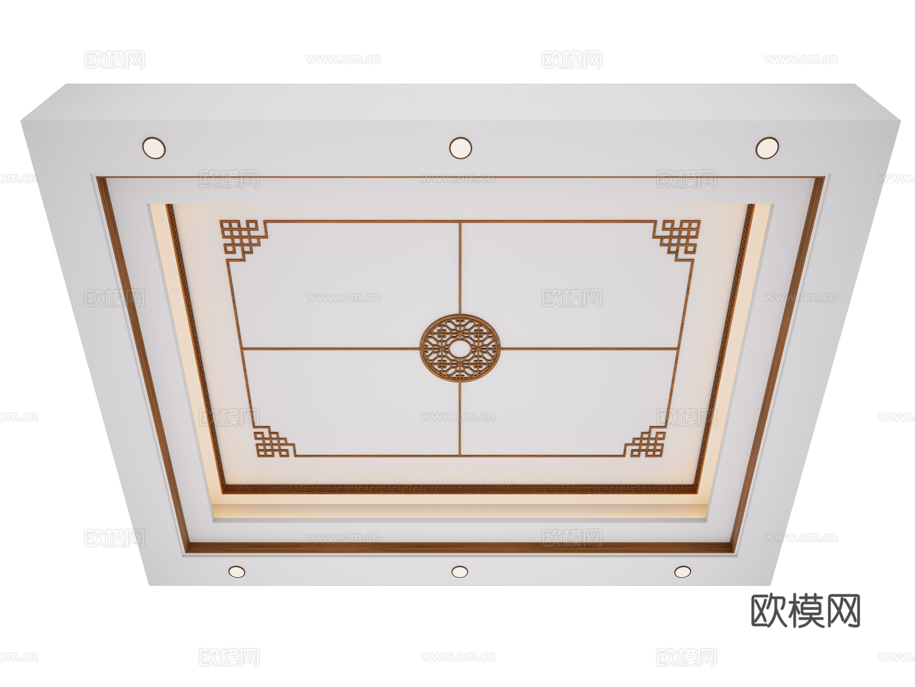 新中式吊顶 新中式天花吊顶 石膏板天花吊顶 中式角花吊顶 中3d模型