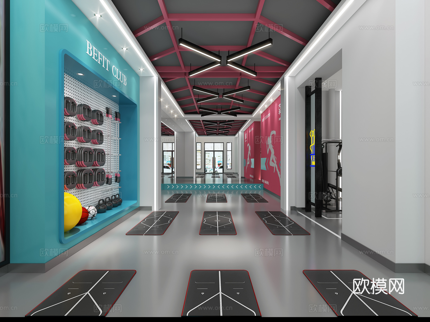 团课健身房健身会所3d模型