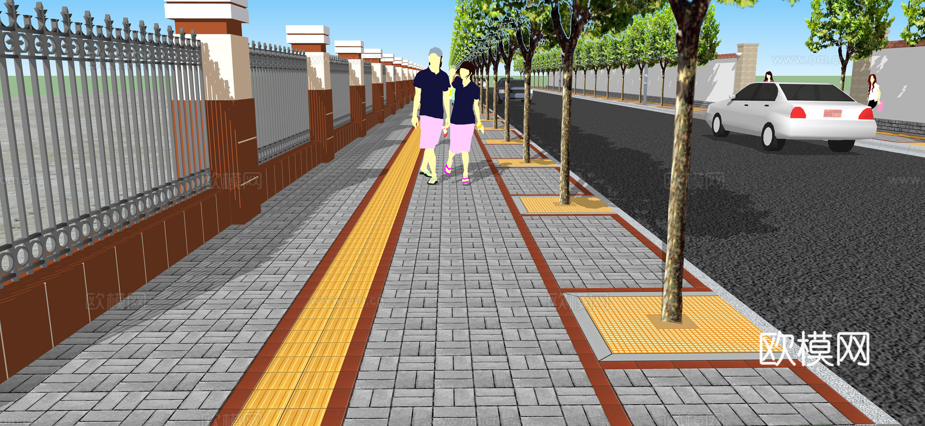 现代马路su模型下载