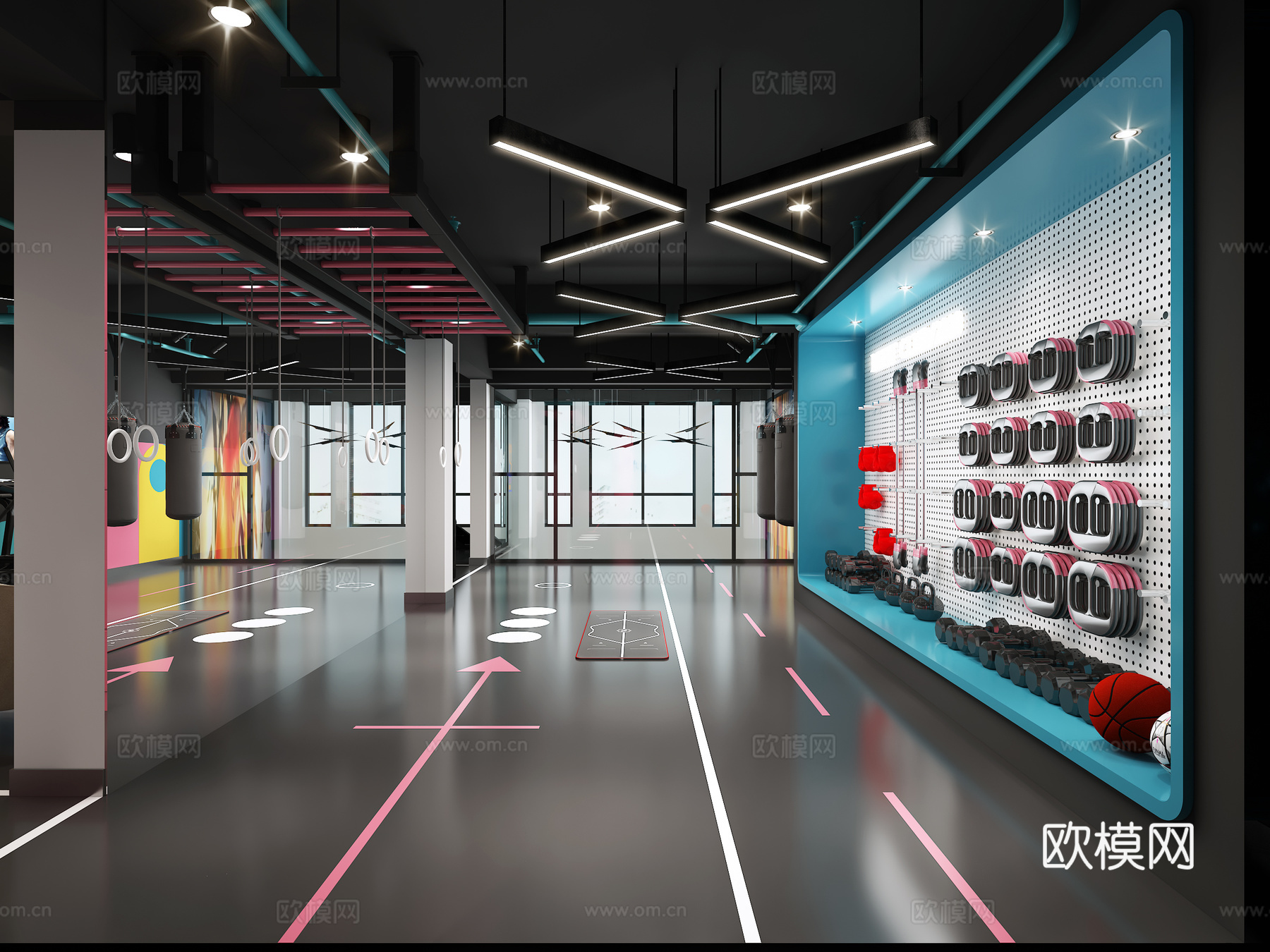 团课健身房健身会所3d模型
