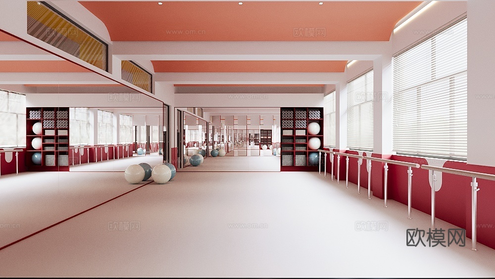 现代舞蹈室瑜伽室3d模型