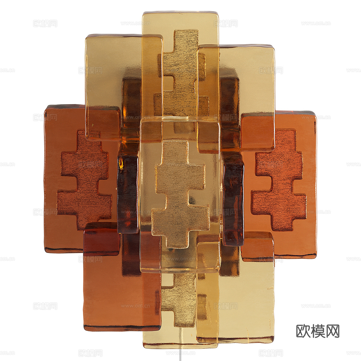 现代意式墙饰玻璃装饰壁灯3d模型