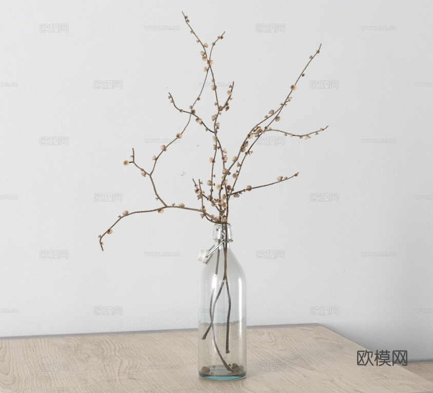 现代饰品摆件 花瓶花艺3d模型