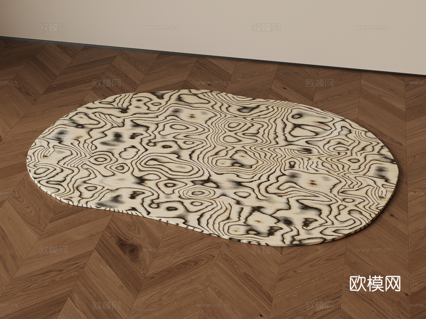 法式中古地毯 异形地毯3d模型