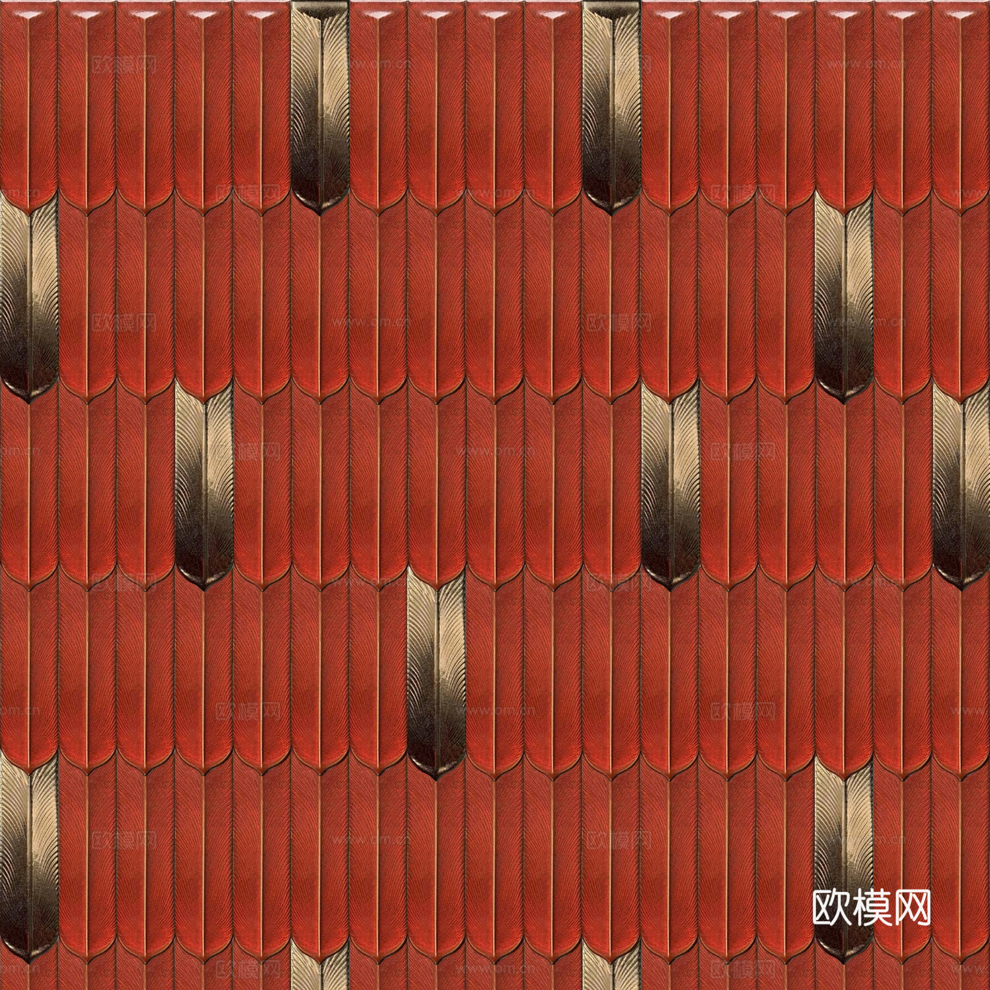 红色艺术羽毛砖