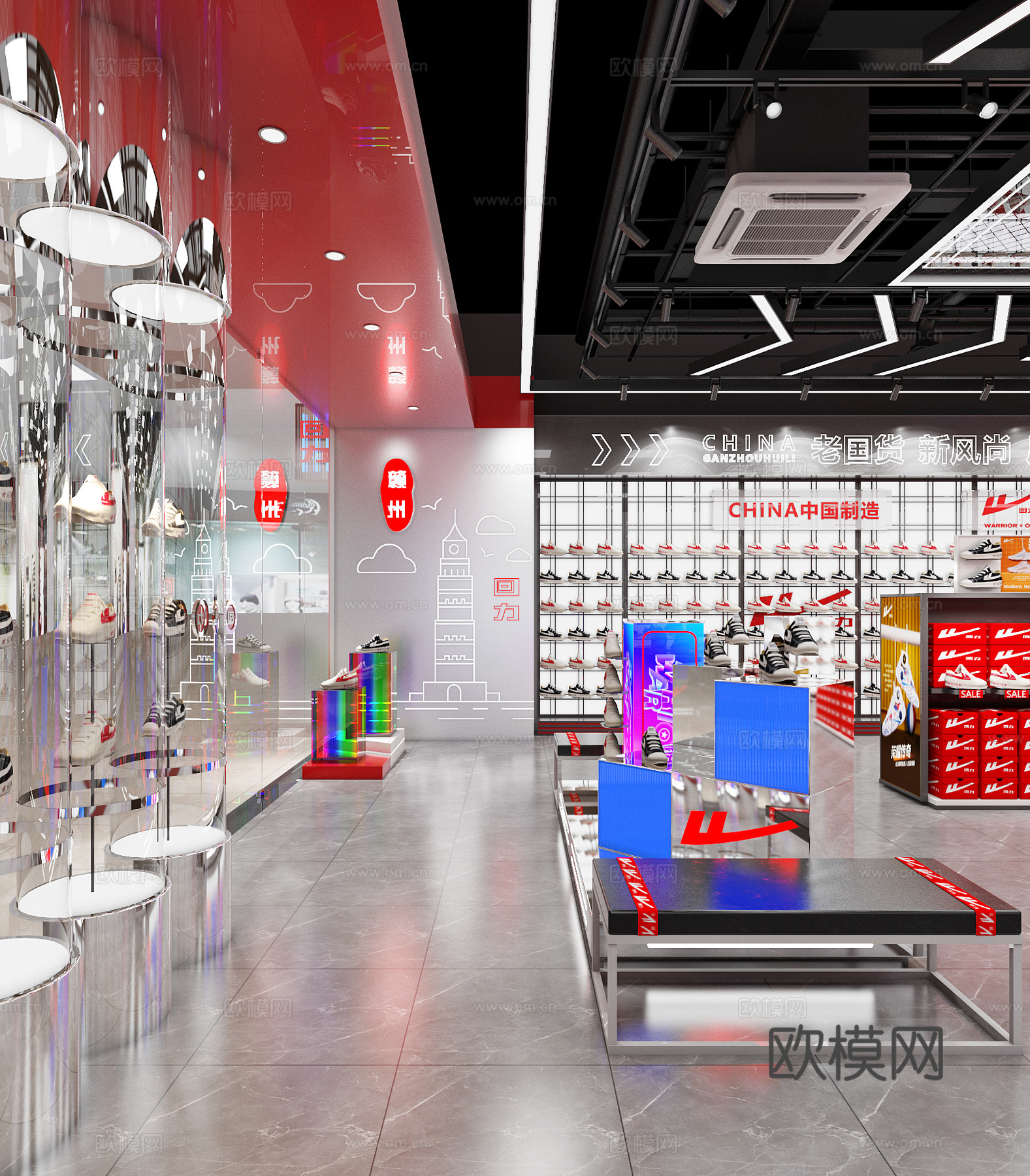 鞋店 店铺设计 鞋服店 店铺门头设计 招牌设计 创意门头设计3d模型