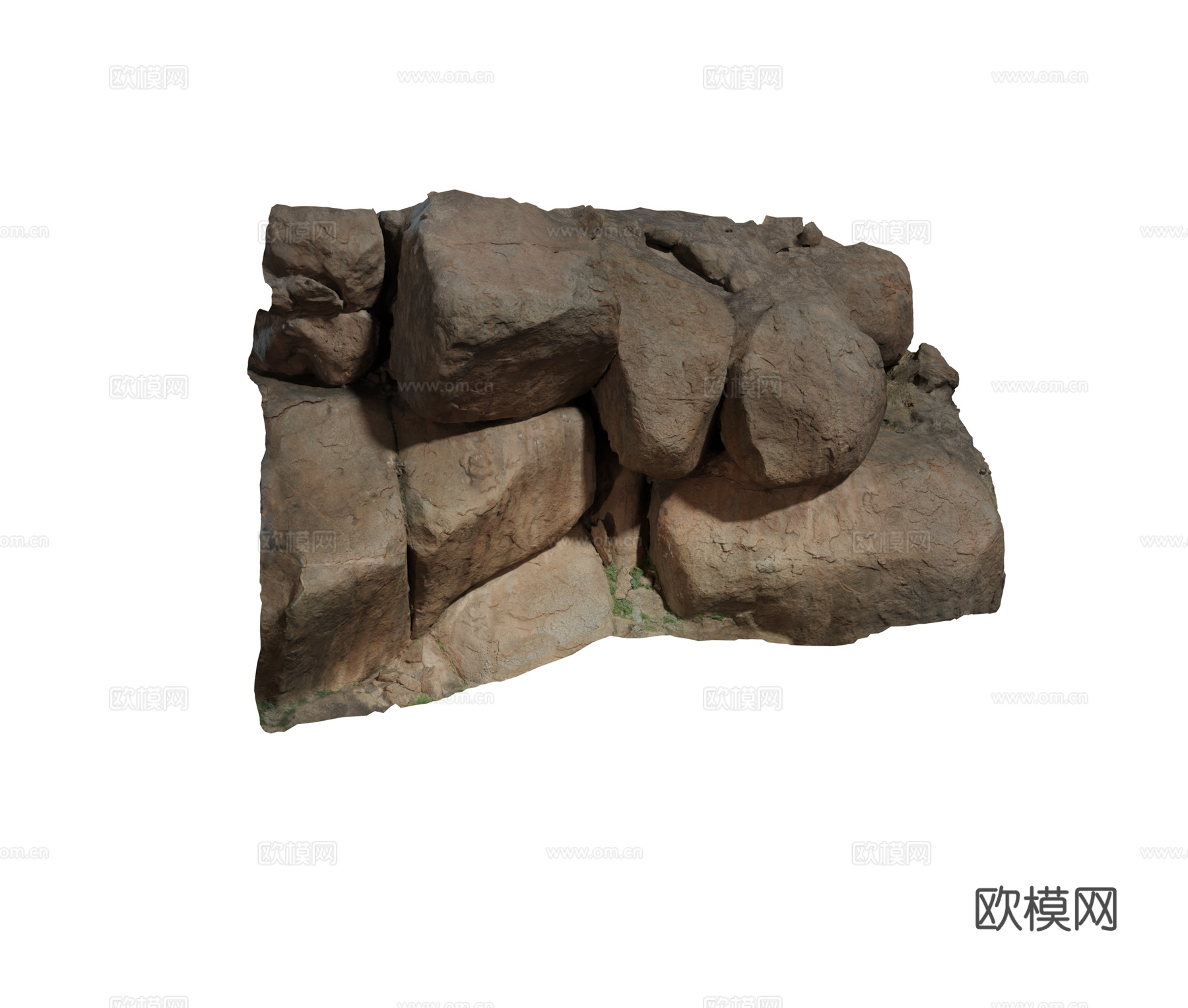 现代石块 山石 造型石 景观石 庭院石 群石 自然风化石头组3d模型