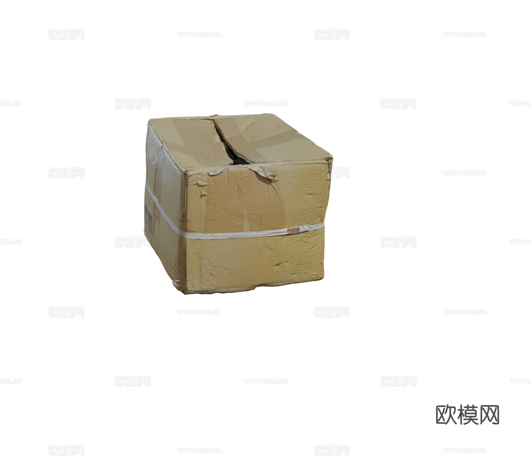 现代 纸箱子 纸盒子 纸壳 破旧纸壳箱su模型