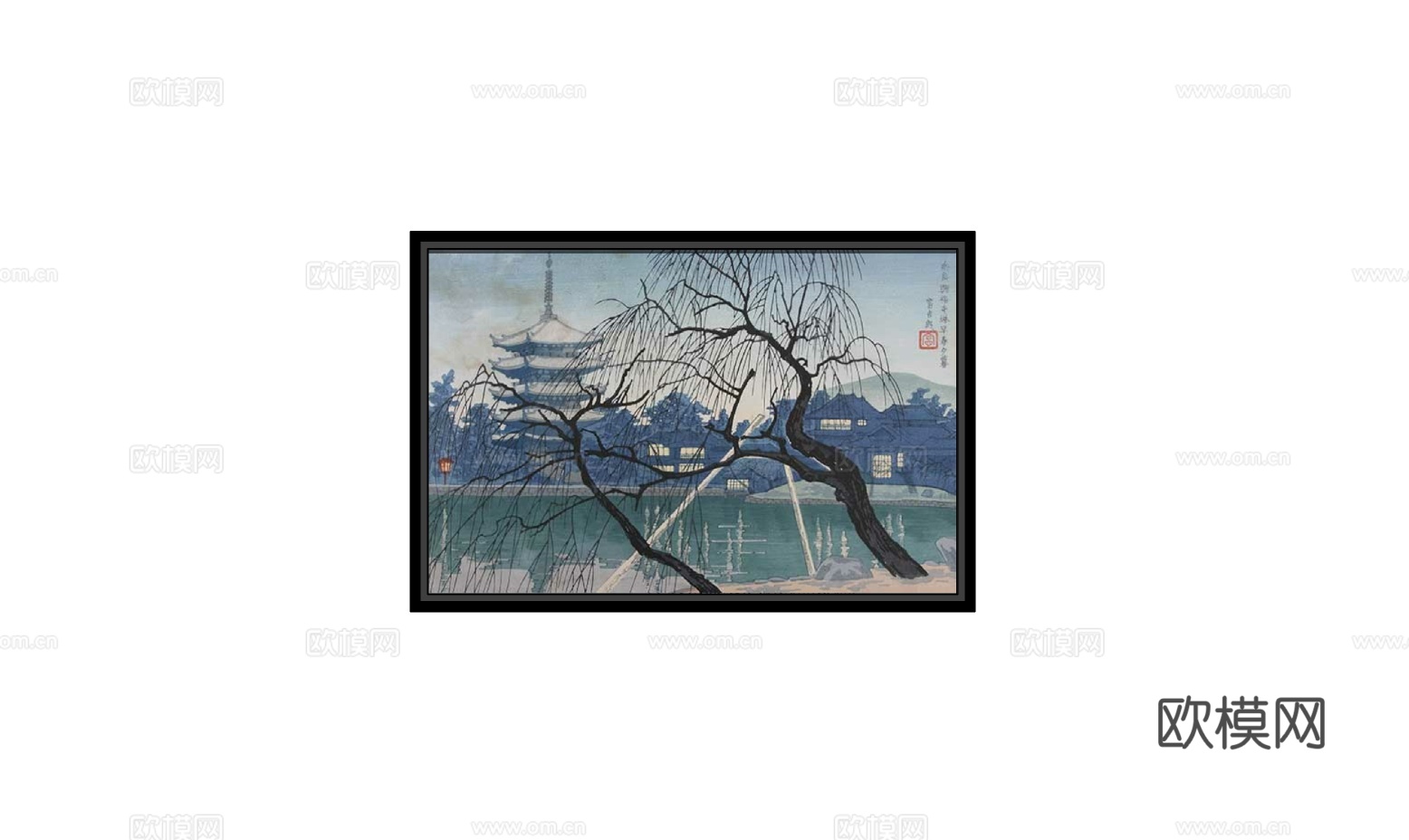 日式装饰画免费su模型下载