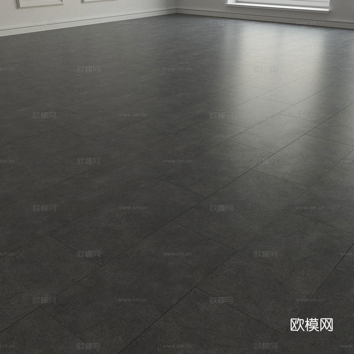 现代意式深灰色仿古砖 柔光砖3d模型