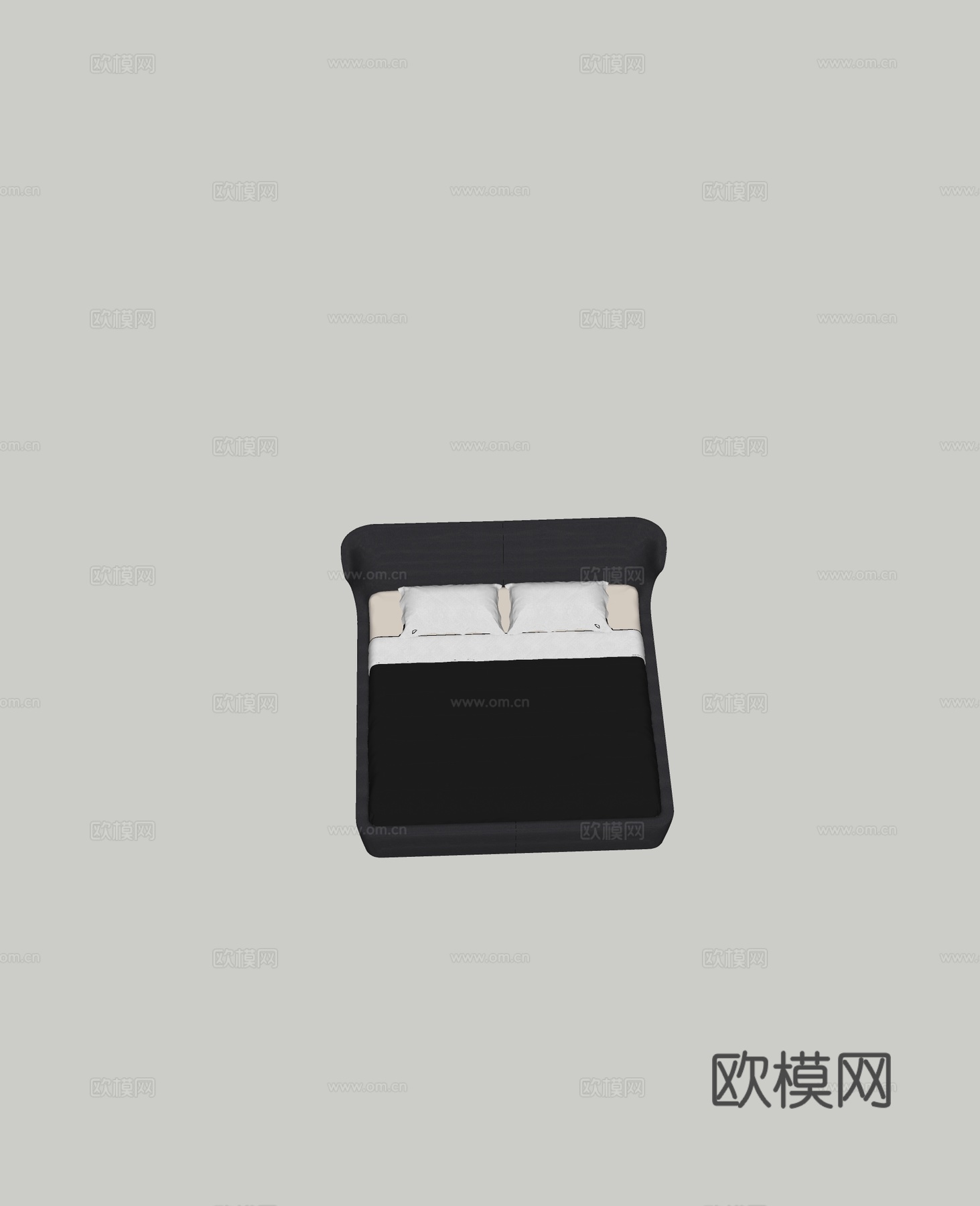 现代双人床免费su模型下载