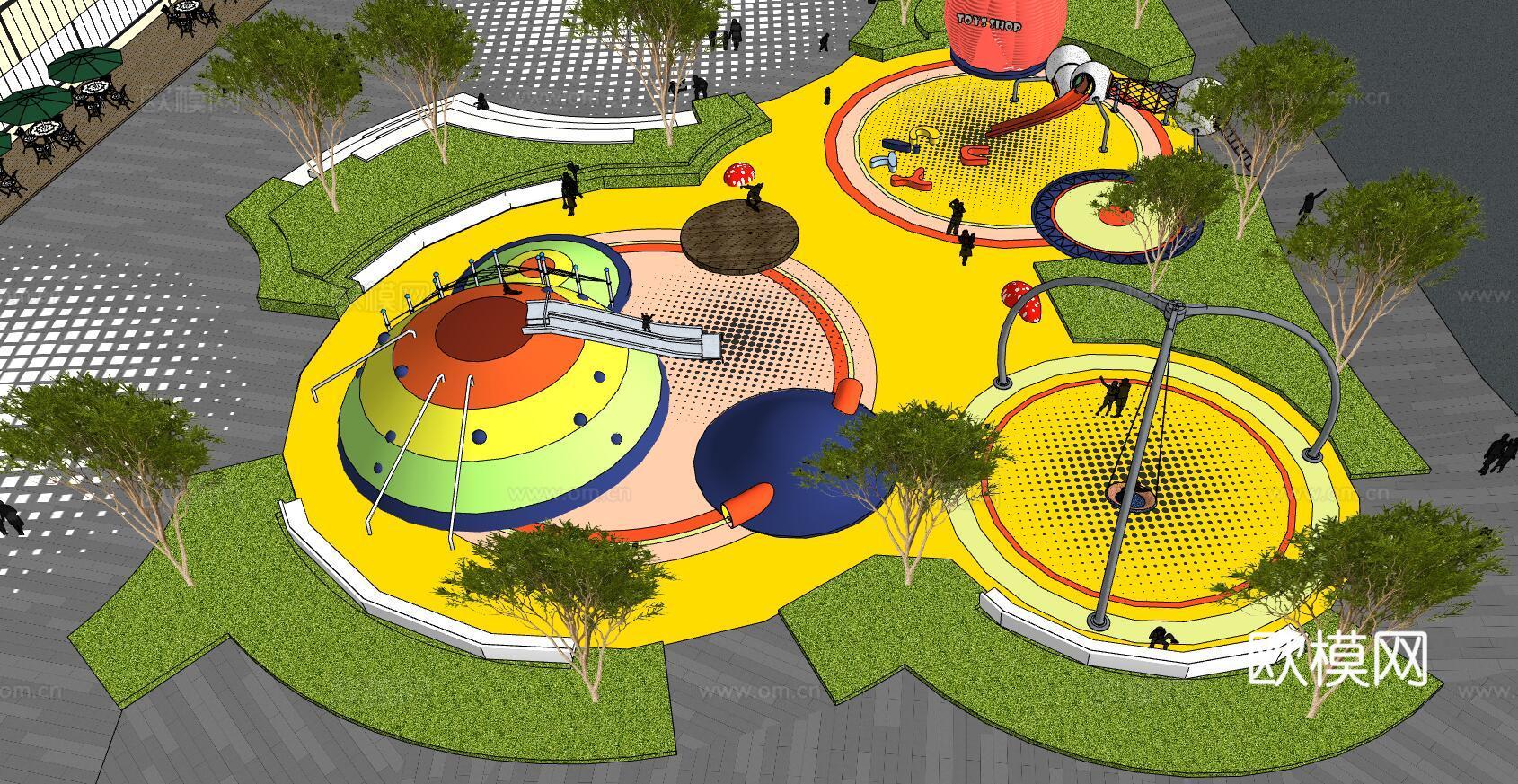 现代儿童游乐场su模型下载下载（渲染图7）