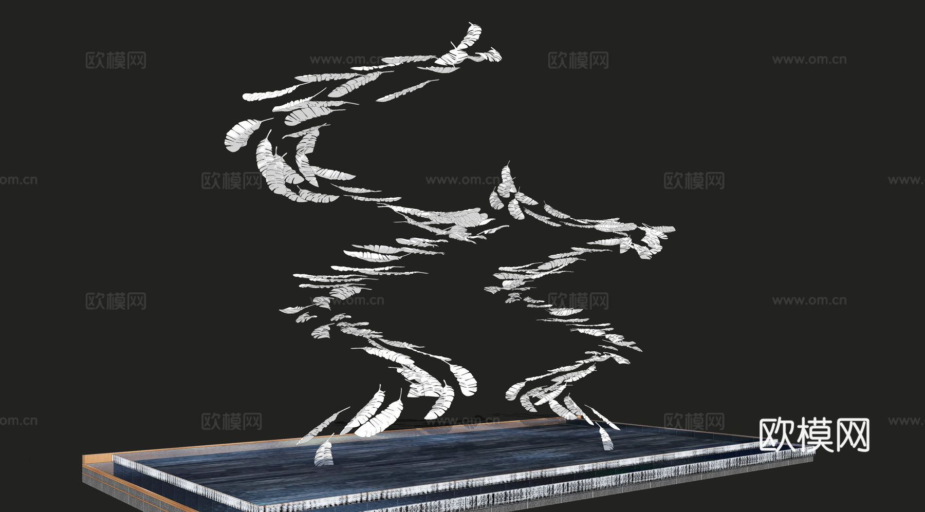 现代曲线流线螺旋小品su模型下载