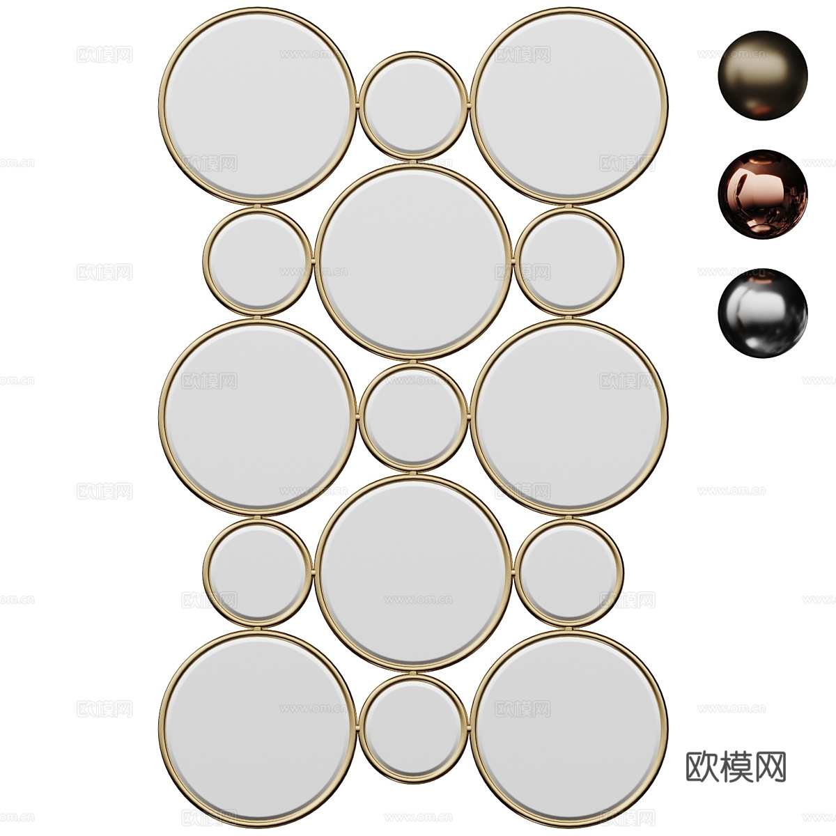 现代轻奢装饰镜子3d模型
