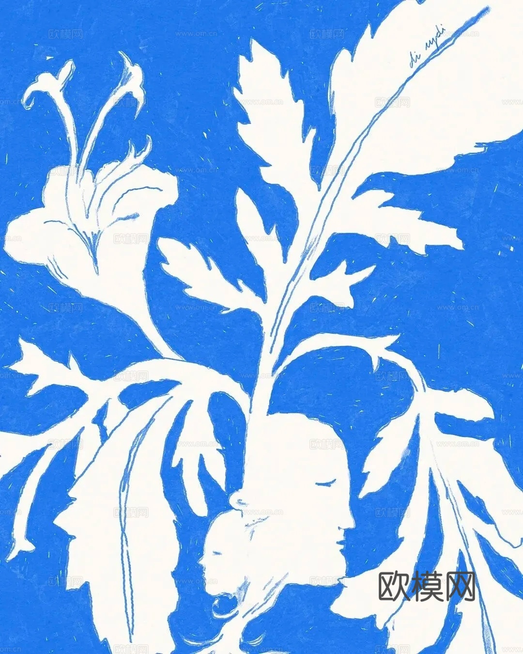 花卉装饰画 抽象画下载（渲染图2）