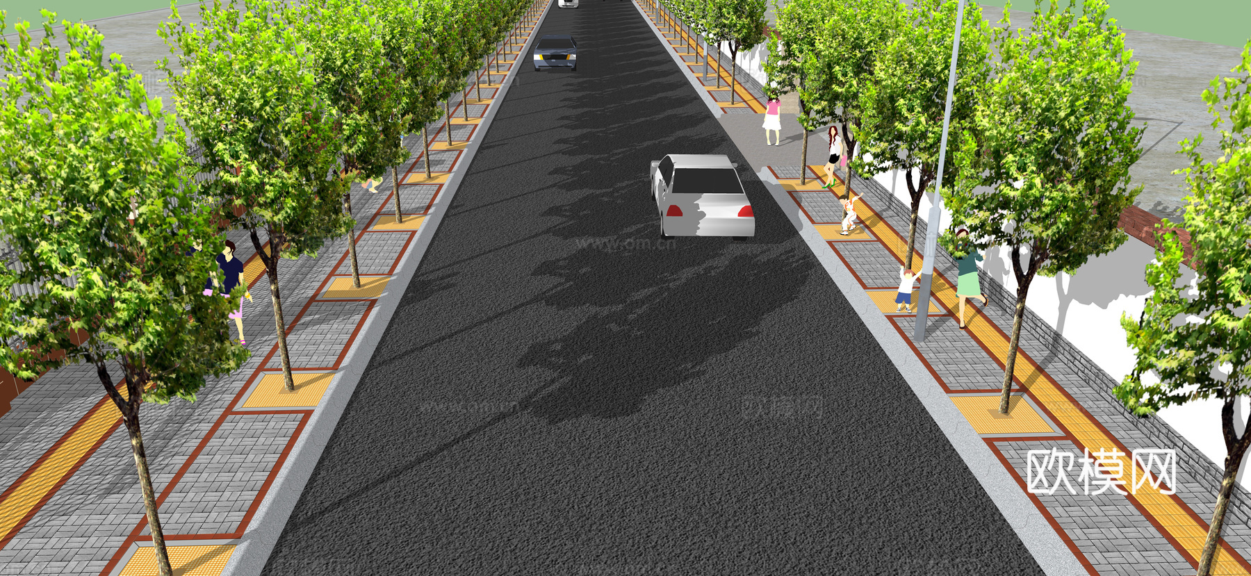 现代马路su模型下载