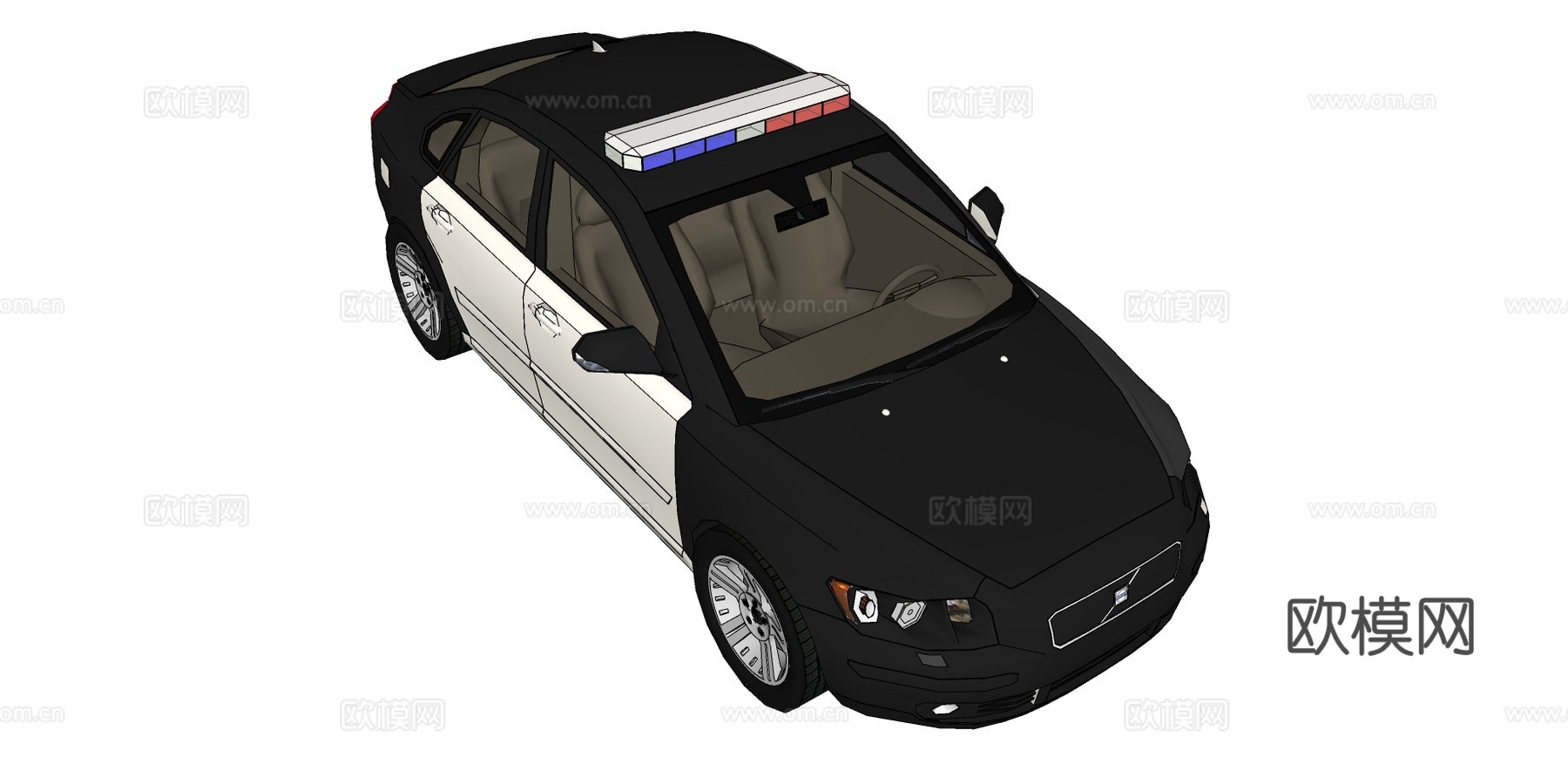 现代警车su模型下载