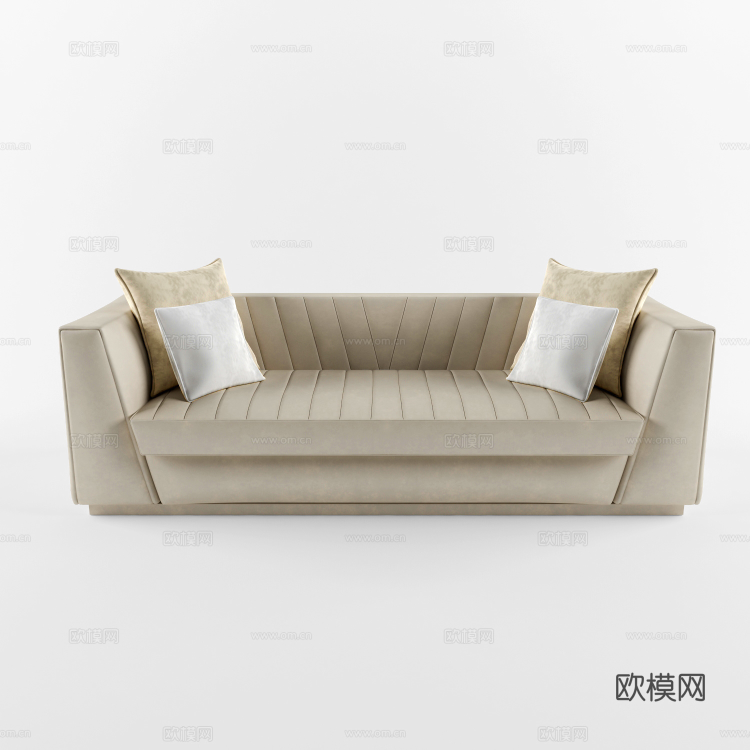 现代双人沙发 皮革沙发 休闲沙发3d模型