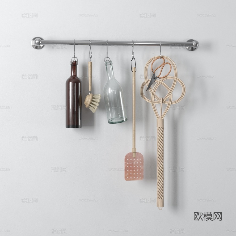 现代厨房器具 厨房小件  餐具厨具组合3d模型
