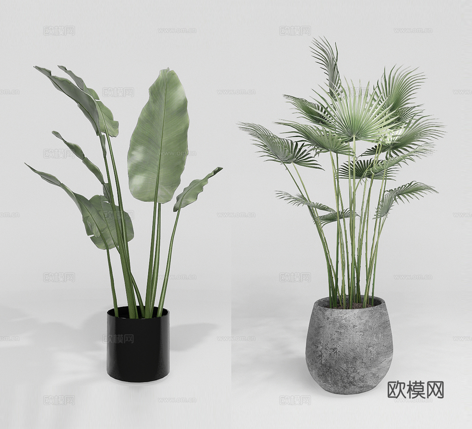 现代花艺盆栽su模型下载
