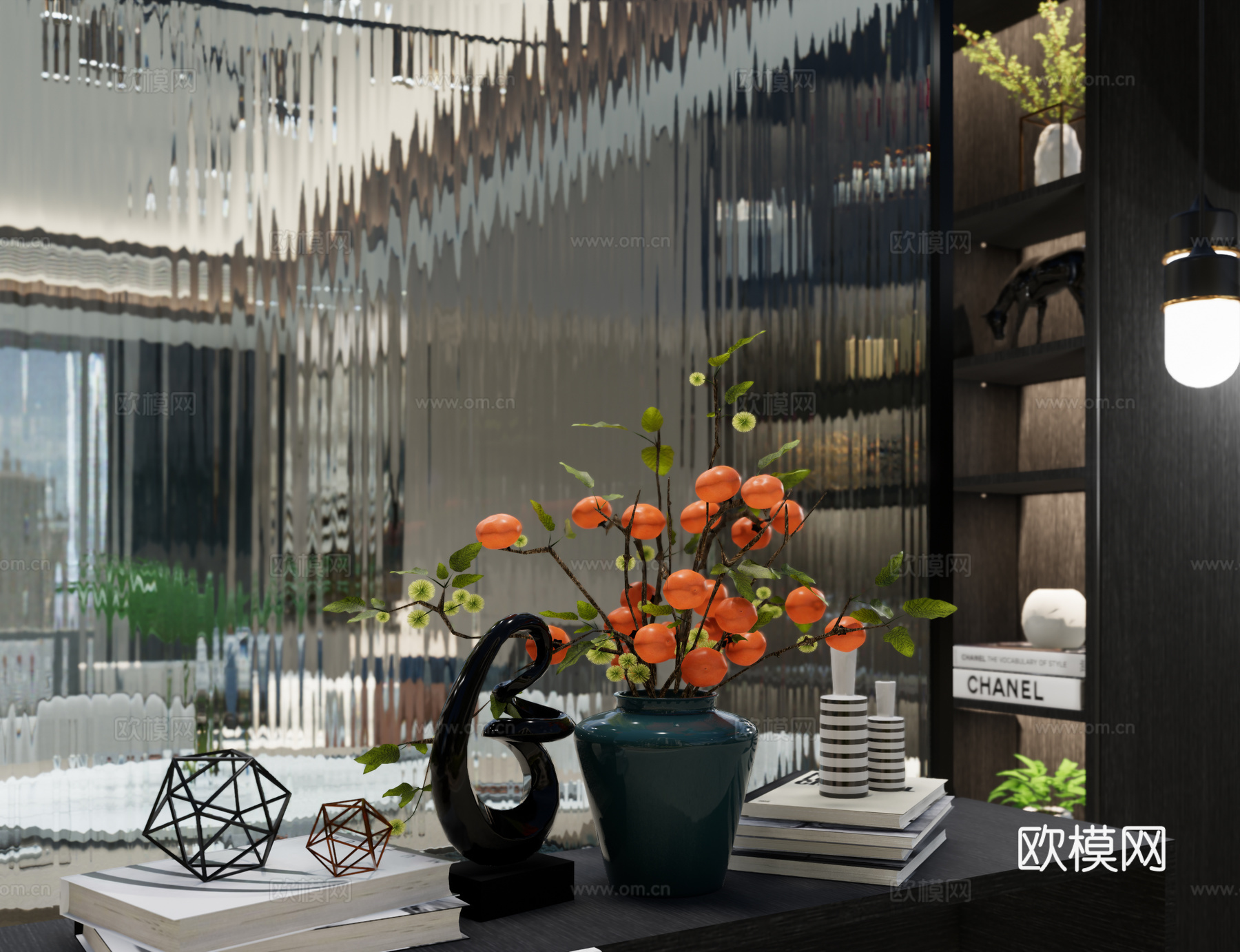 现代客厅餐厅su模型下载