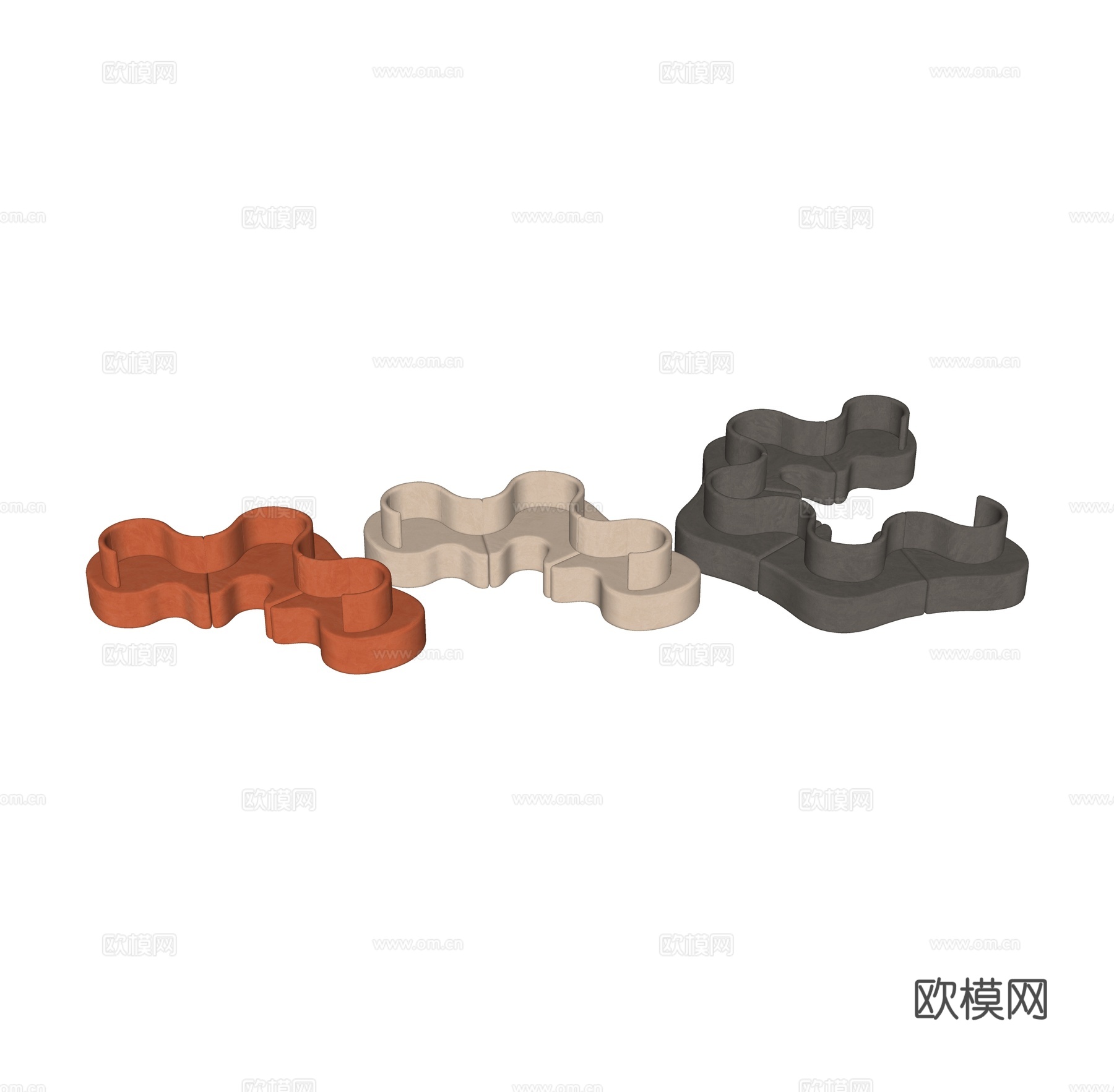 异形多人沙发集合su模型
