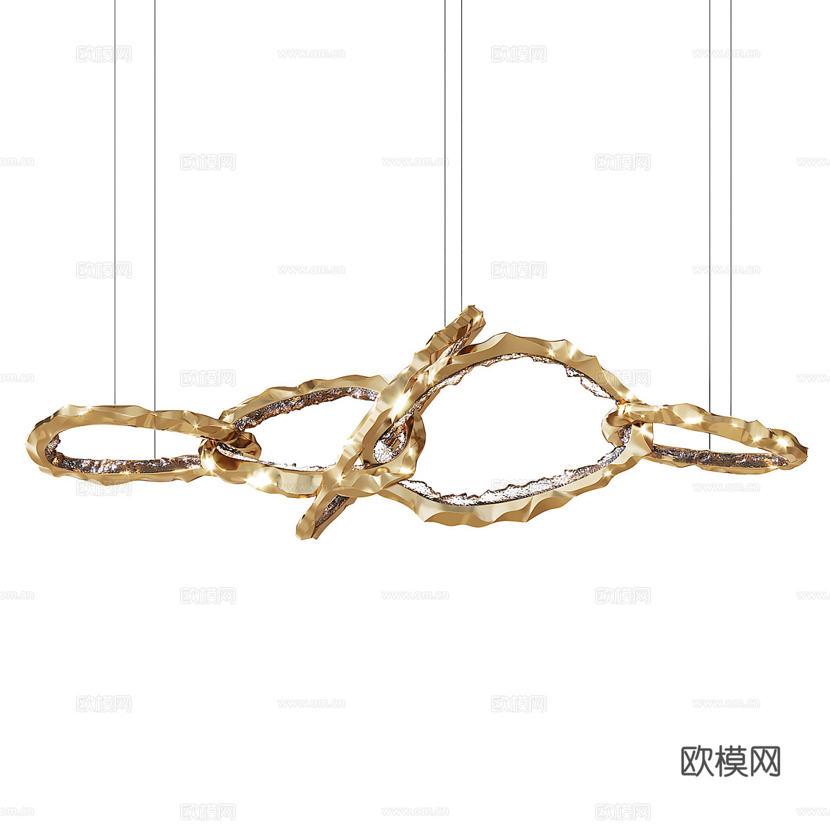 现代轻奢金属工艺吊灯3d模型
