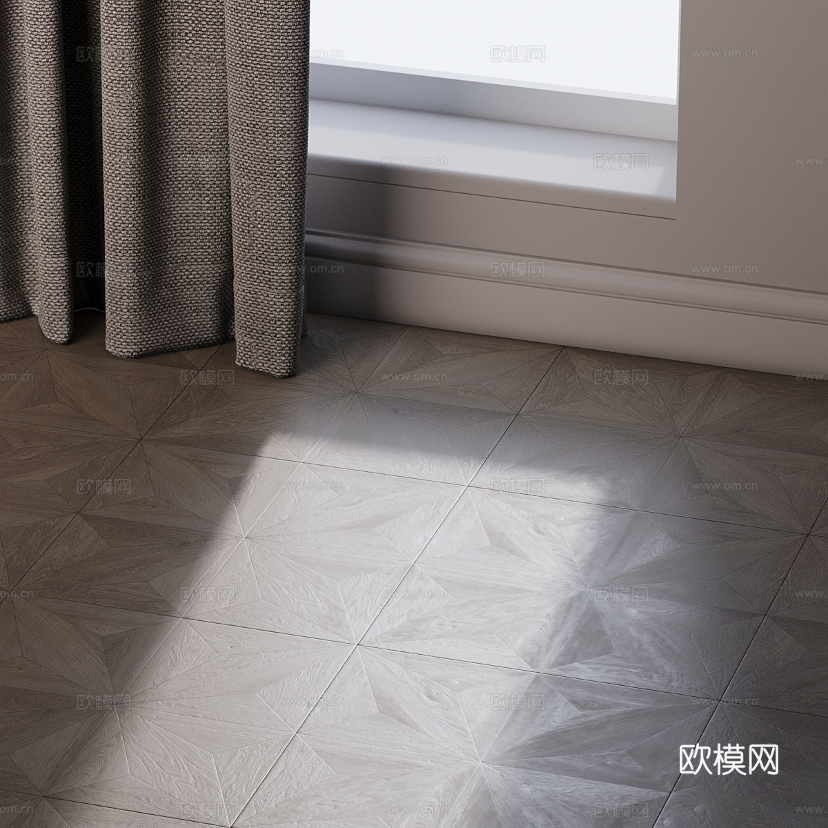 现代意式拼花木地板材质3d模型