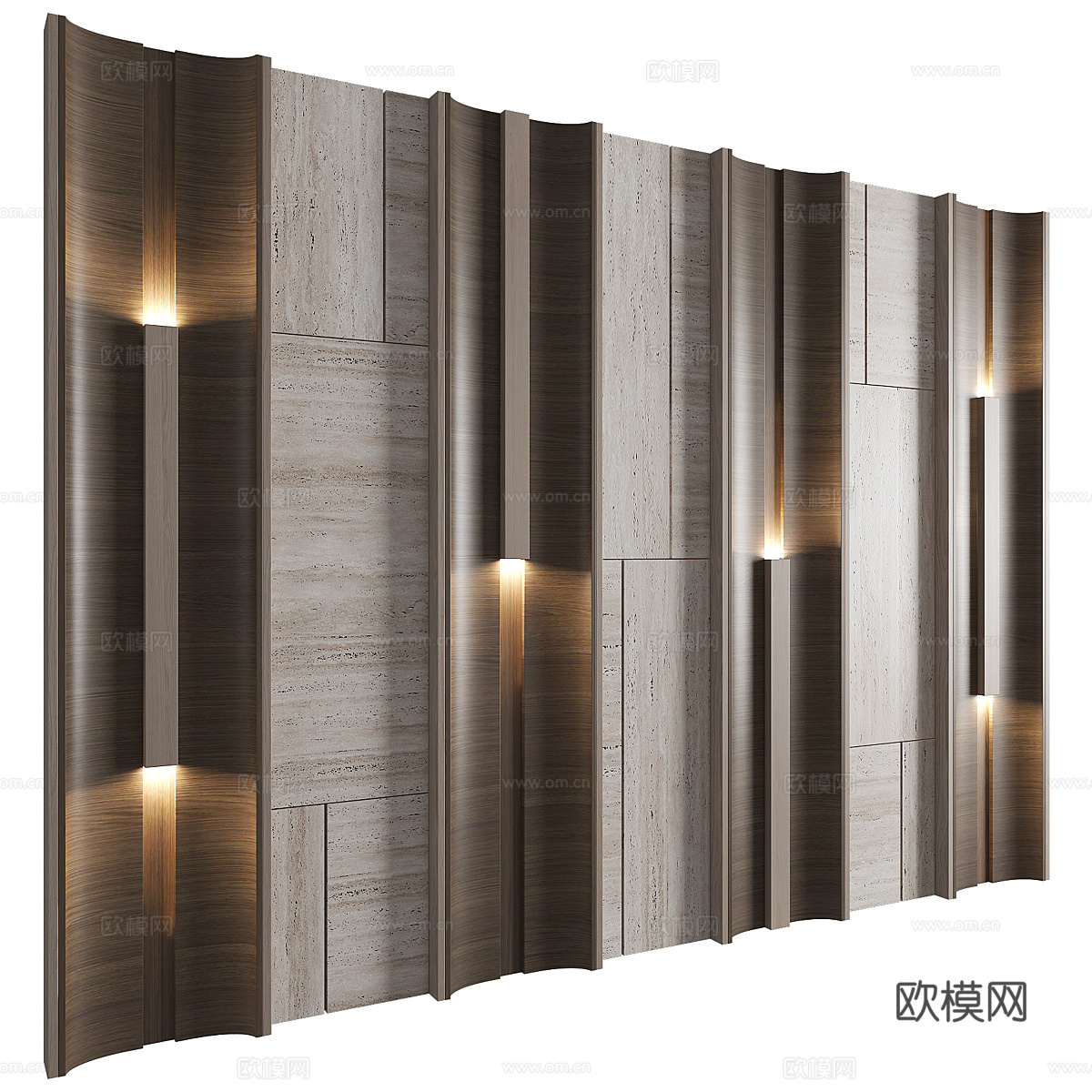 现代意式轻奢装饰墙板3d模型
